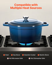 Enameled Cast Iron Dutch Oven, 5.7L Pot with Lid and Dual Handles, Heavy-Duty Durable Cookware Pan, Oven V952-ZTHLKX6QTTCT7F6PS001V0