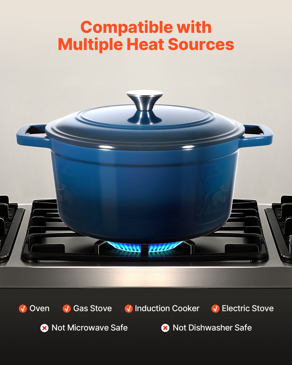 Enameled Cast Iron Dutch Oven, 5.7L Pot with Lid and Dual Handles, Heavy-Duty Durable Cookware Pan, Oven V952-ZTHLKX6QTTCT7F6PS001V0