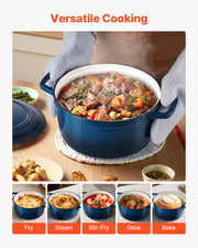 Enameled Cast Iron Dutch Oven, 5.7L Pot with Lid and Dual Handles, Heavy-Duty Durable Cookware Pan, Oven V952-ZTHLKX6QTTCT7F6PS001V0
