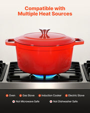 Enameled Cast Iron Dutch Oven, 5.7L Pot with Lid and Dual Handles, Heavy-Duty Durable Cookware Pan, Oven V952-ZTHLKX6QTTCTO54AA001V0