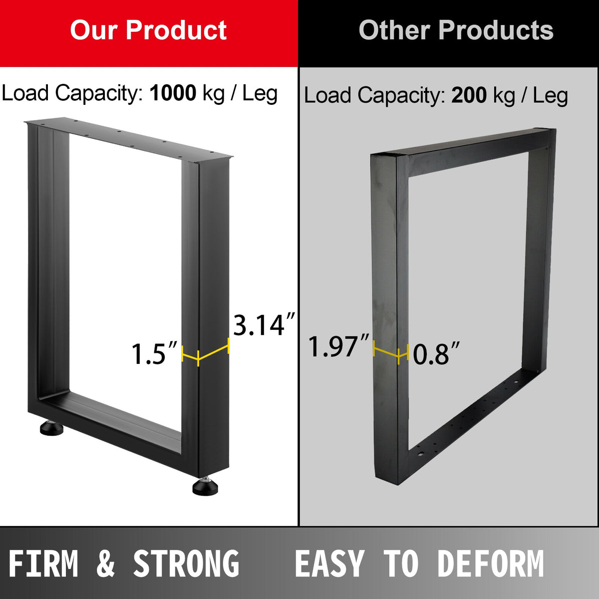 Black Table Legs Frame Metal Dining Table Desk 600X720MM V952-ZTHS600X720MM0001V0