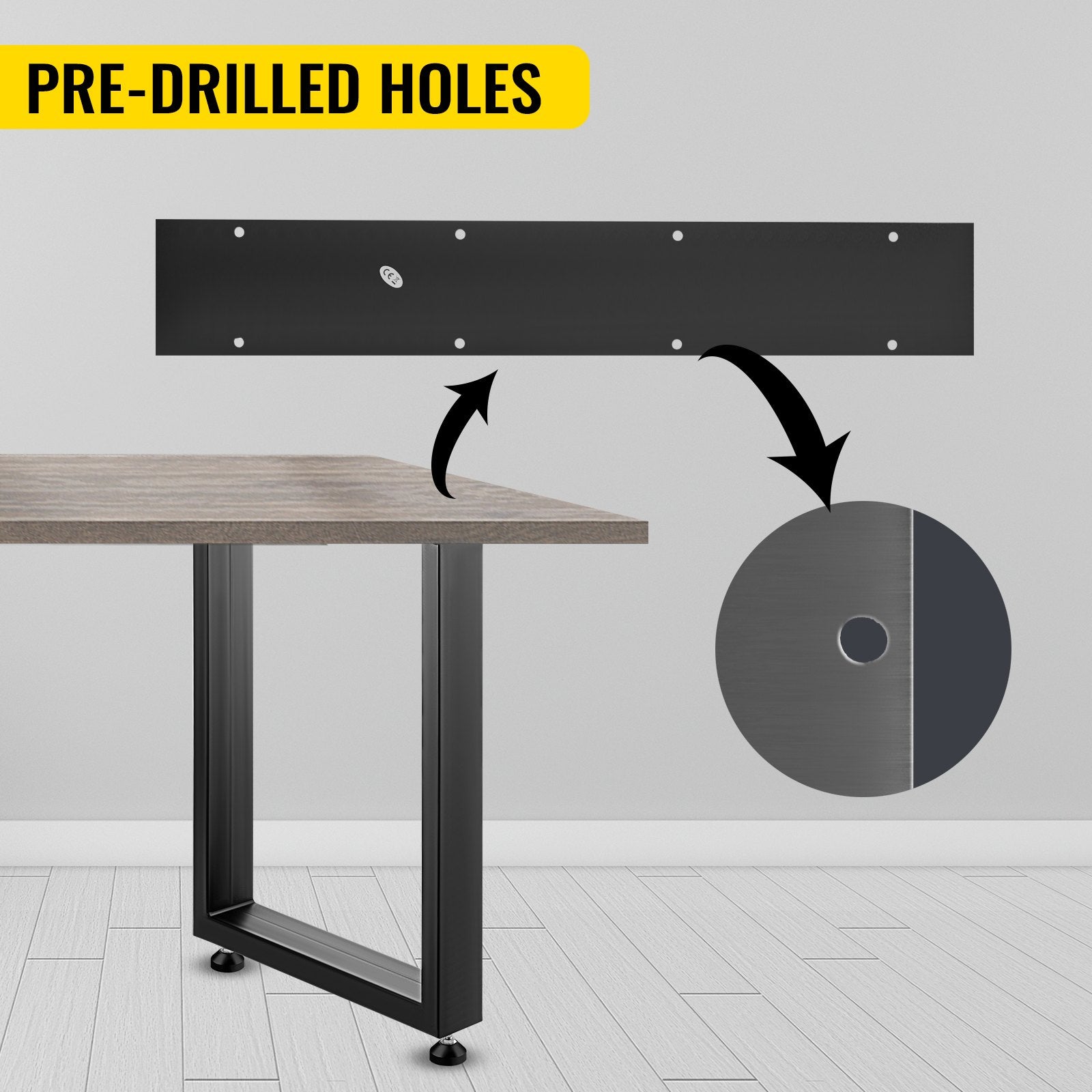 Black Table Legs Frame Metal Dining Table Desk 600X720MM V952-ZTHS600X720MM0001V0