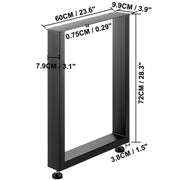 Black Table Legs Frame Metal Dining Table Desk 600X720MM V952-ZTHS600X720MM0001V0