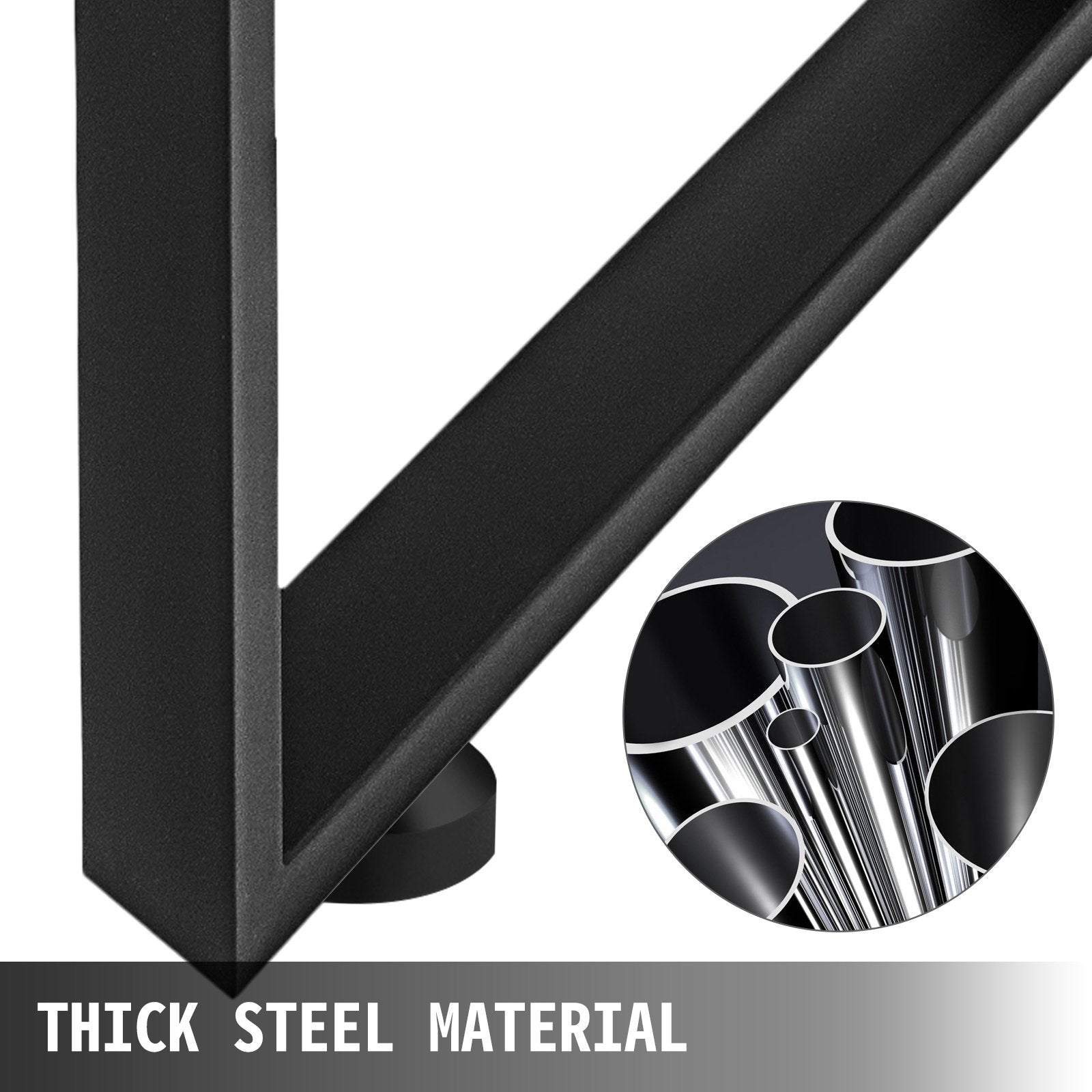 Black Metal Table Legs Set of 2 Steel Table Legs 800x720 MM Dining Table Legs Office Table Legs Computer Desk V952-ZTHS800X720MM0001V0