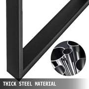 Black Metal Table Legs Set of 2 Steel Table Legs 35x28 Inch Dining Table Legs Office Table Legs Computer Desk V952-ZTHS900X72MM00001V0