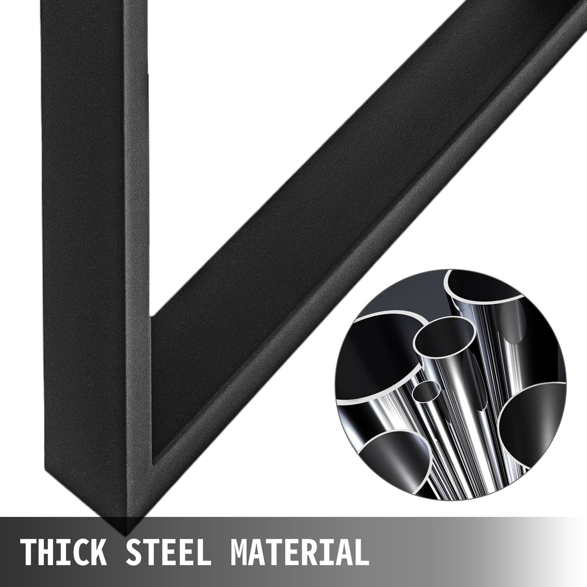 Black Metal Table Legs Set of 2 Steel Table Legs 35x28 Inch Dining Table Legs Office Table Legs Computer Desk V952-ZTHS900X72MM00001V0