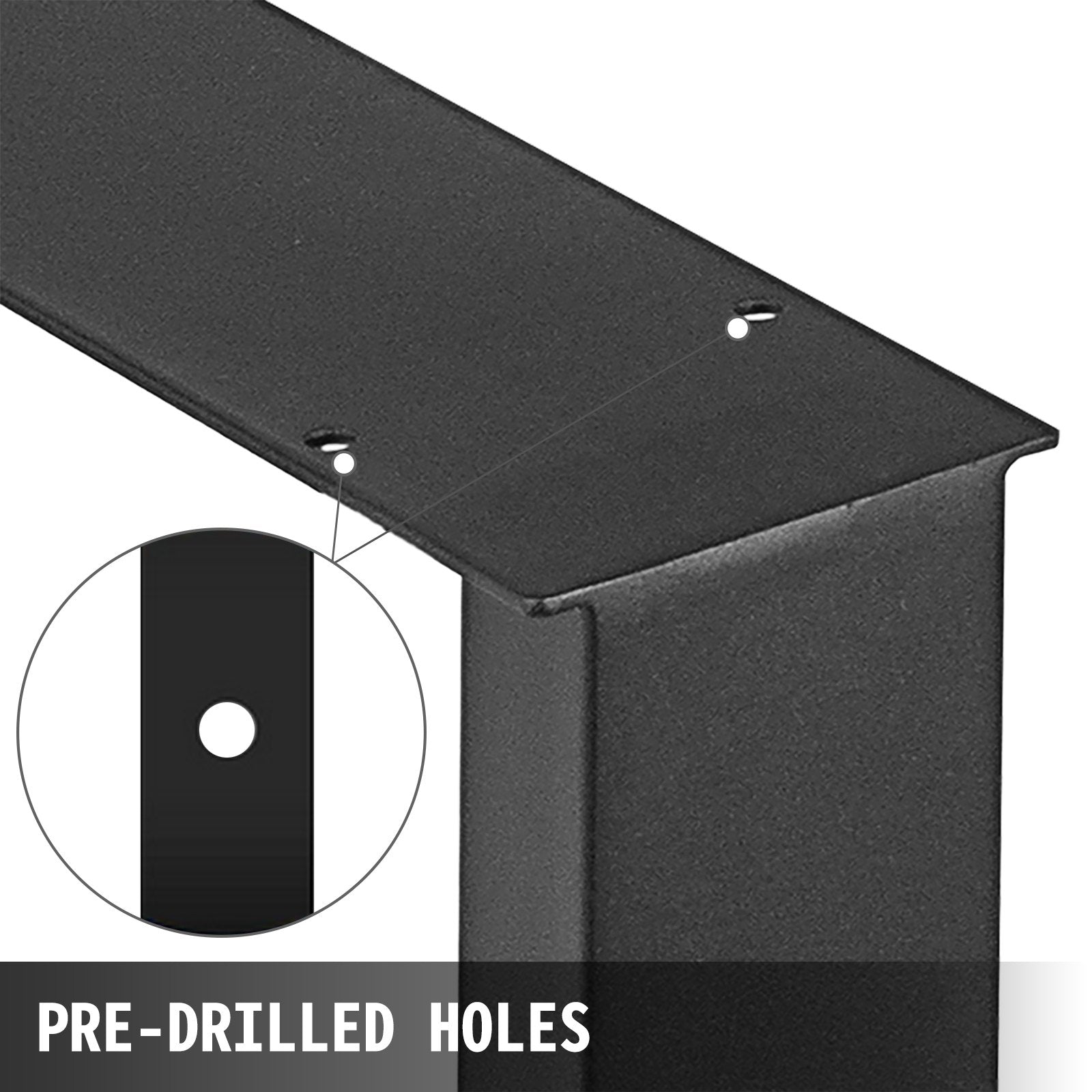 Black Metal Table Legs Set of 2 Steel Table Legs 35x28 Inch Dining Table Legs Office Table Legs Computer Desk V952-ZTHS900X72MM00001V0