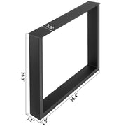Black Metal Table Legs Set of 2 Steel Table Legs 35x28 Inch Dining Table Legs Office Table Legs Computer Desk V952-ZTHS900X72MM00001V0