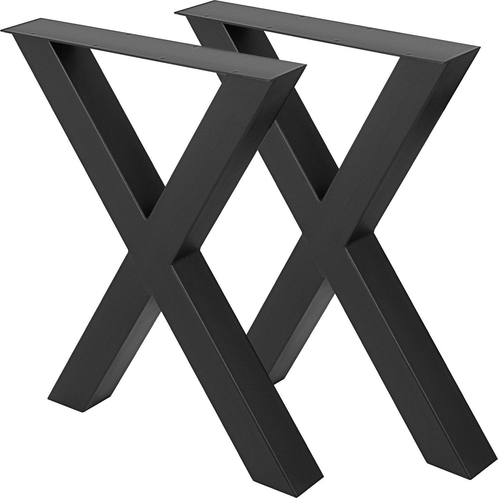 Set of 2 Steel Table Legs, 28\'\'Height 24\'\'Wide Dining Table Legs, Heavy Duty 3.1"" Square Box Section X V952-ZTHSCX720X600MM01V0