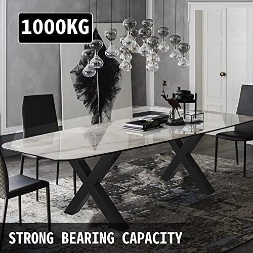 Set of 2 Steel Table Legs, 28\'\'Height 24\'\'Wide Dining Table Legs, Heavy Duty 3.1"" Square Box Section X V952-ZTHSCX720X600MM01V0