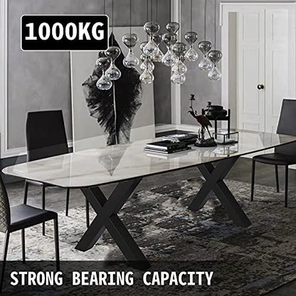 Set of 2 Steel Table Legs, 28\'\'Height 24\'\'Wide Dining Table Legs, Heavy Duty 3.1"" Square Box Section X V952-ZTHSCX720X600MM01V0