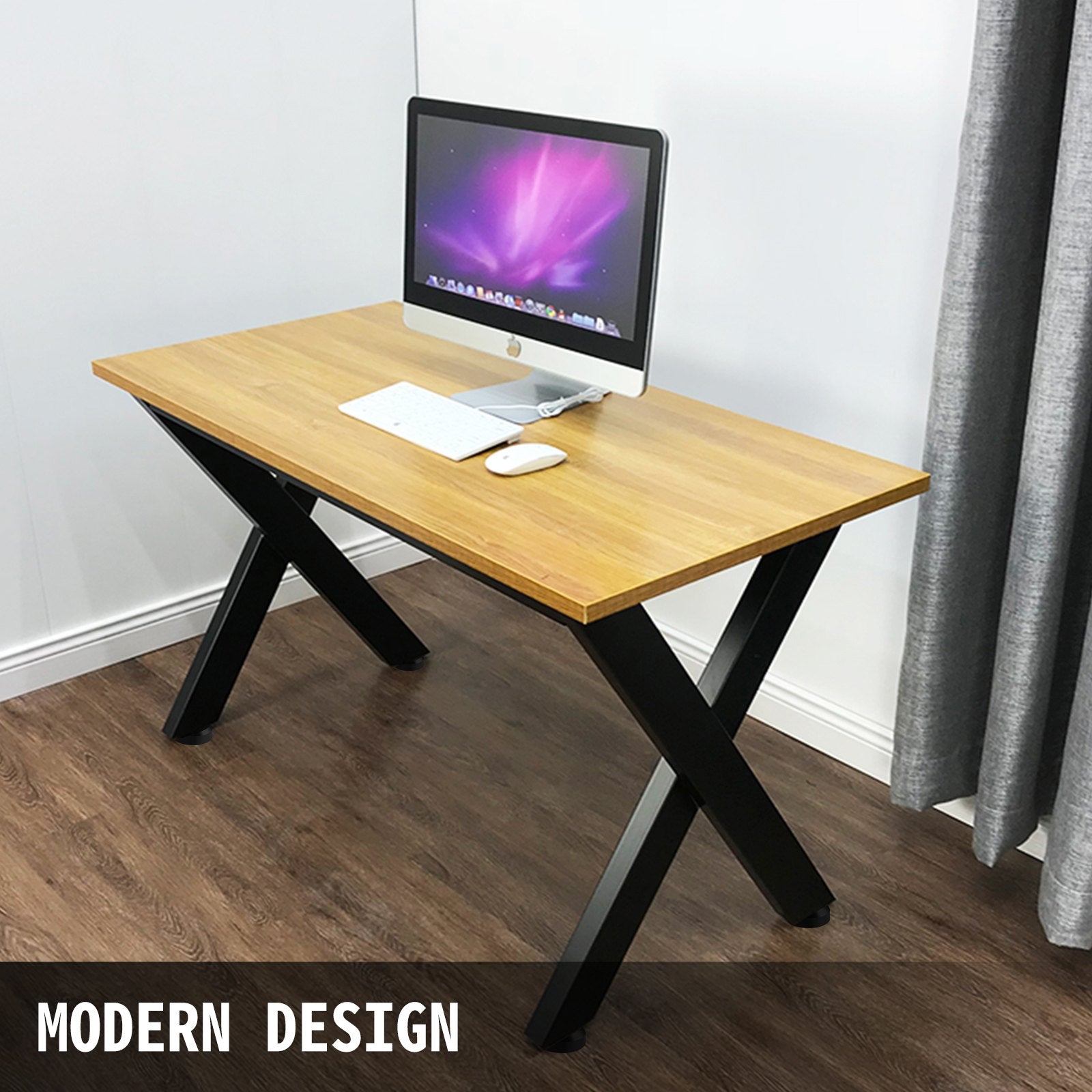 Set of 2 Steel Table Legs, 28\'\'Height 24\'\'Wide Dining Table Legs, Heavy Duty 3.1"" Square Box Section X V952-ZTHSCX720X600MM01V0