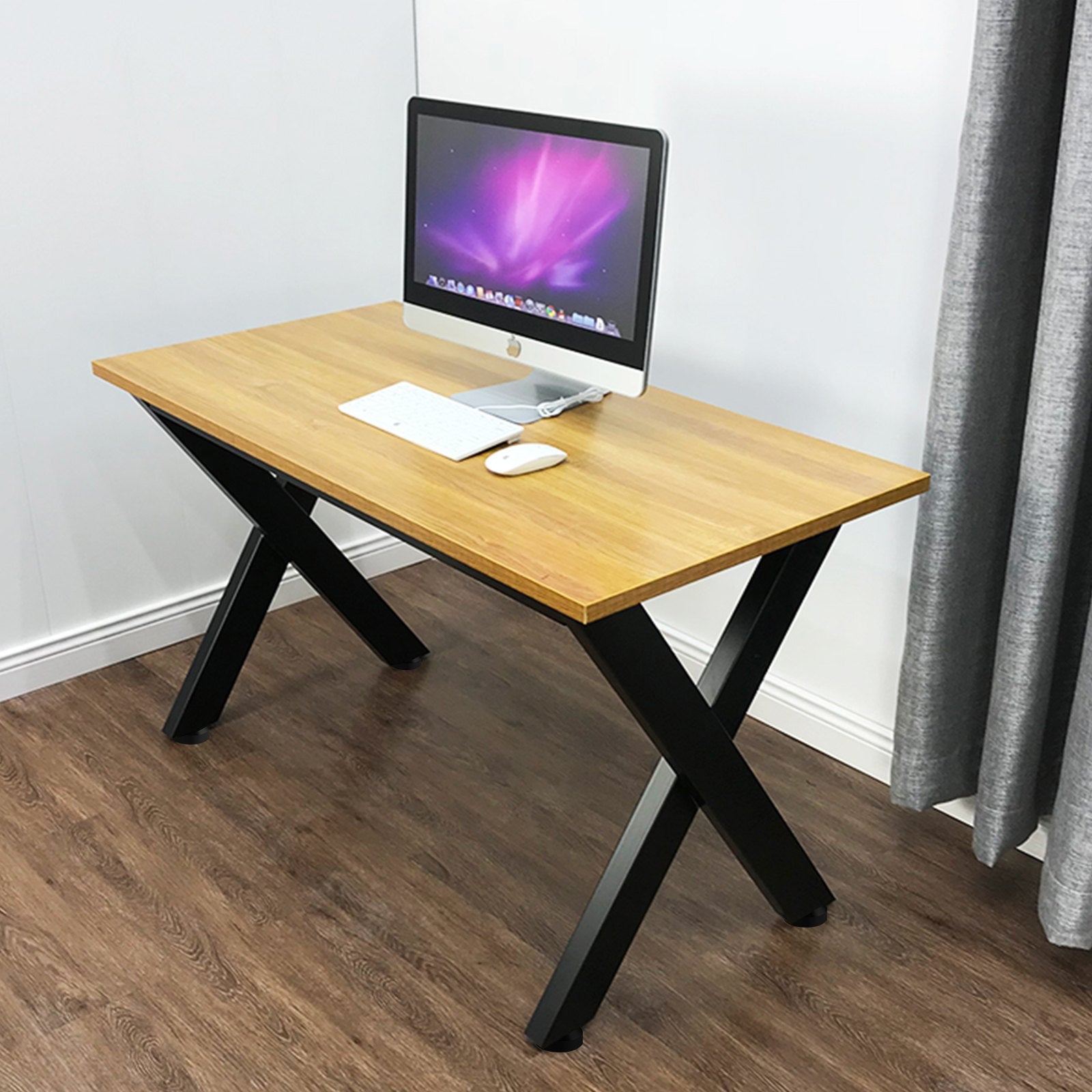 Set of 2 Steel Table Legs, 28\'\'Height 24\'\'Wide Dining Table Legs, Heavy Duty 3.1"" Square Box Section X V952-ZTHSCX720X600MM01V0