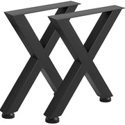 Set of 2 Steel Table Legs, 28\'\'Height 24\'\'Wide Dining Table Legs, Heavy Duty 3.1"" Square Box Section X V952-ZTHSCX720X600MM01V0