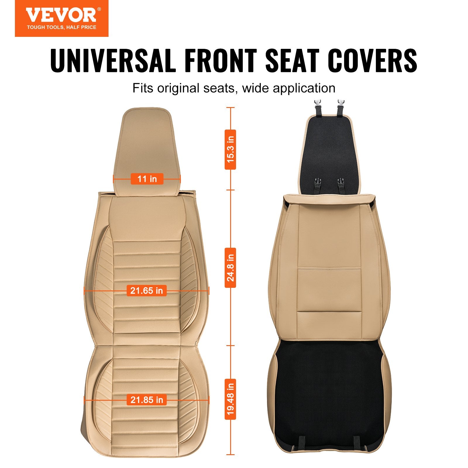 Seat Covers, Universal Car Seat Covers Front Seats, 2pcs Faux Leather Seat Cover, Semi-enclosed Design, V952-ZTMSPGQHGTYX33H2BV0