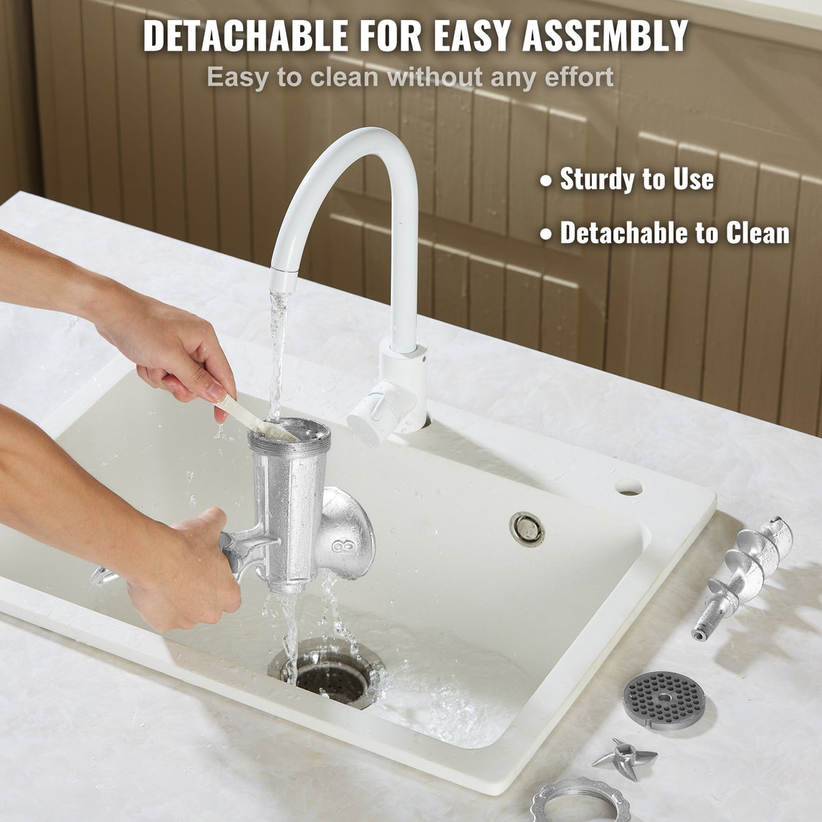 Manual Meat Grinder Heavy Duty Cast Iron Meat Grinder & Steel Table Clamp V952-ZTSDJRJZT800S8NBLV0