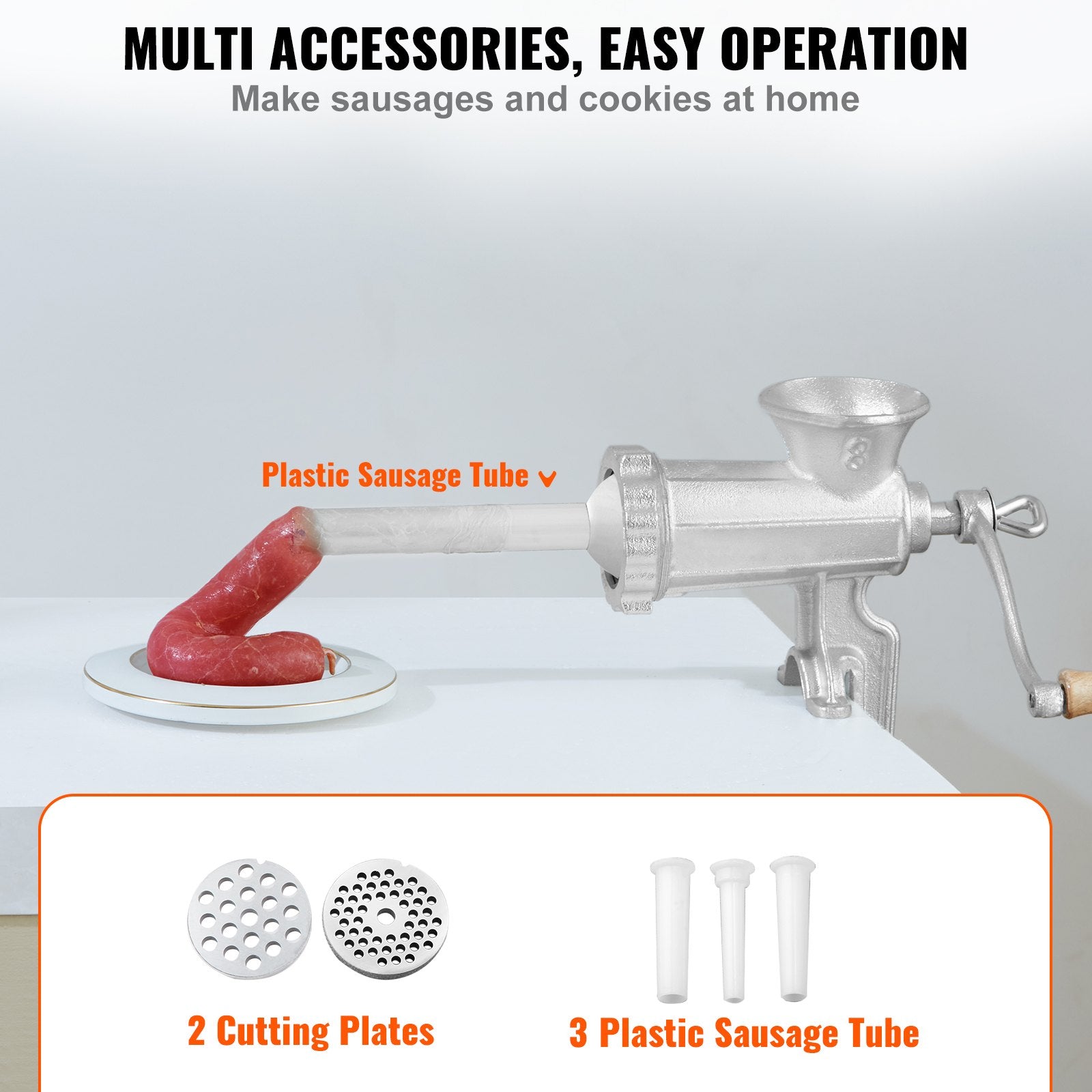 Manual Meat Grinder Heavy Duty Cast Iron Meat Grinder & Steel Table Clamp V952-ZTSDJRJZT800S8NBLV0