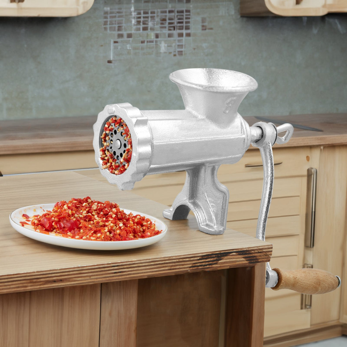 Manual Meat Grinder Heavy Duty Cast Iron Meat Grinder & Steel Table Clamp V952-ZTSDJRJZT800S8NBLV0