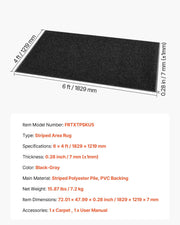 Front Door Mat, 1829 x 1219 mm Commercial Floor Mat for Indoor and Outdoor, Stylish Striped Industrial Carpet V952-ZTWDT64FTHHS2EPDZ001V0