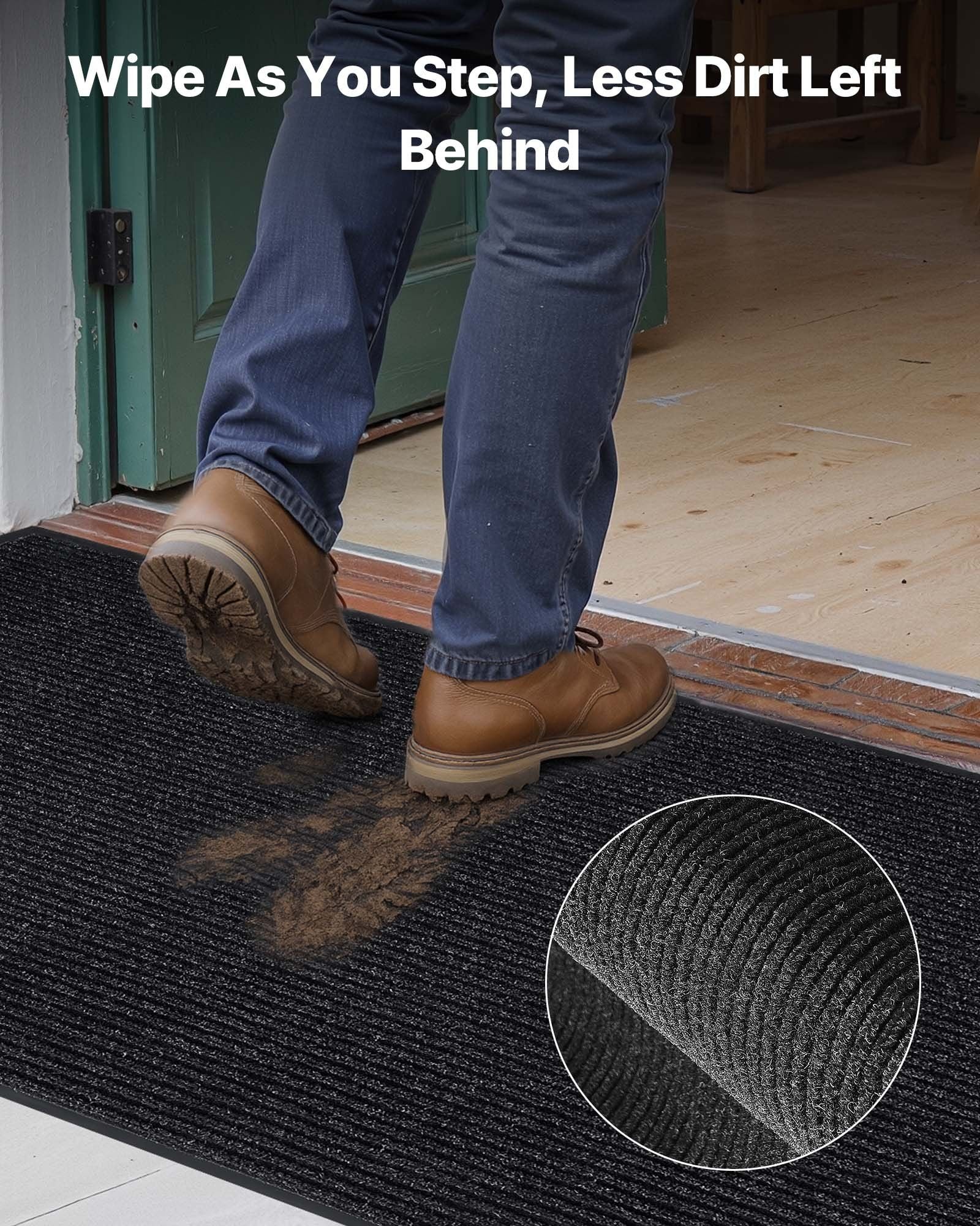 Front Door Mat, 2438 x 1219 mm Commercial Floor Mat for Indoor and Outdoor, Stylish Striped Industrial Carpet V952-ZTWDT84FTHHSYPC9S001V0