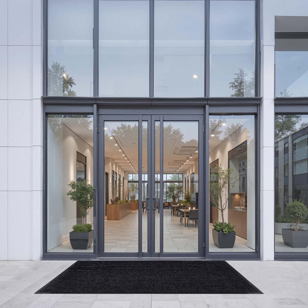 Front Door Mat, 2438 x 1219 mm Commercial Floor Mat for Indoor and Outdoor, Stylish Striped Industrial Carpet V952-ZTWDT84FTHHSYPC9S001V0
