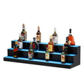 LED Lighted Liquor Bottle Display, 3 Tiers 40 Inch Commercial Illuminated Home Bar Shelf, 3 Steps Whiskey V952-ZTXJPLED340RFAVHOV3