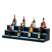 LED Lighted Liquor Bottle Display, 3 Tiers 40 Inch Commercial Illuminated Home Bar Shelf, 3 Steps Whiskey V952-ZTXJPLED340RFAVHOV3