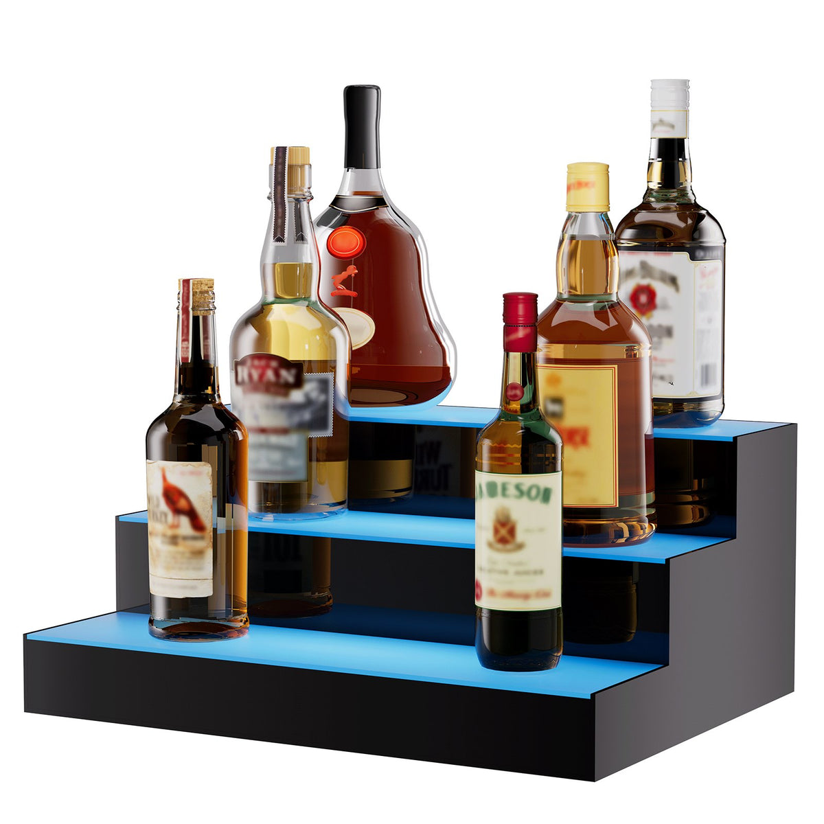 LED Lighted Liquor Bottle Display Bar Shelf RF & App Control 406mm 3-Step V952-ZTXLEDJPZSJ3GG3HZV3
