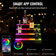 LED Lighted Liquor Bottle Display Bar Shelf RF & App Control 406mm 3-Step V952-ZTXLEDJPZSJ3GG3HZV3