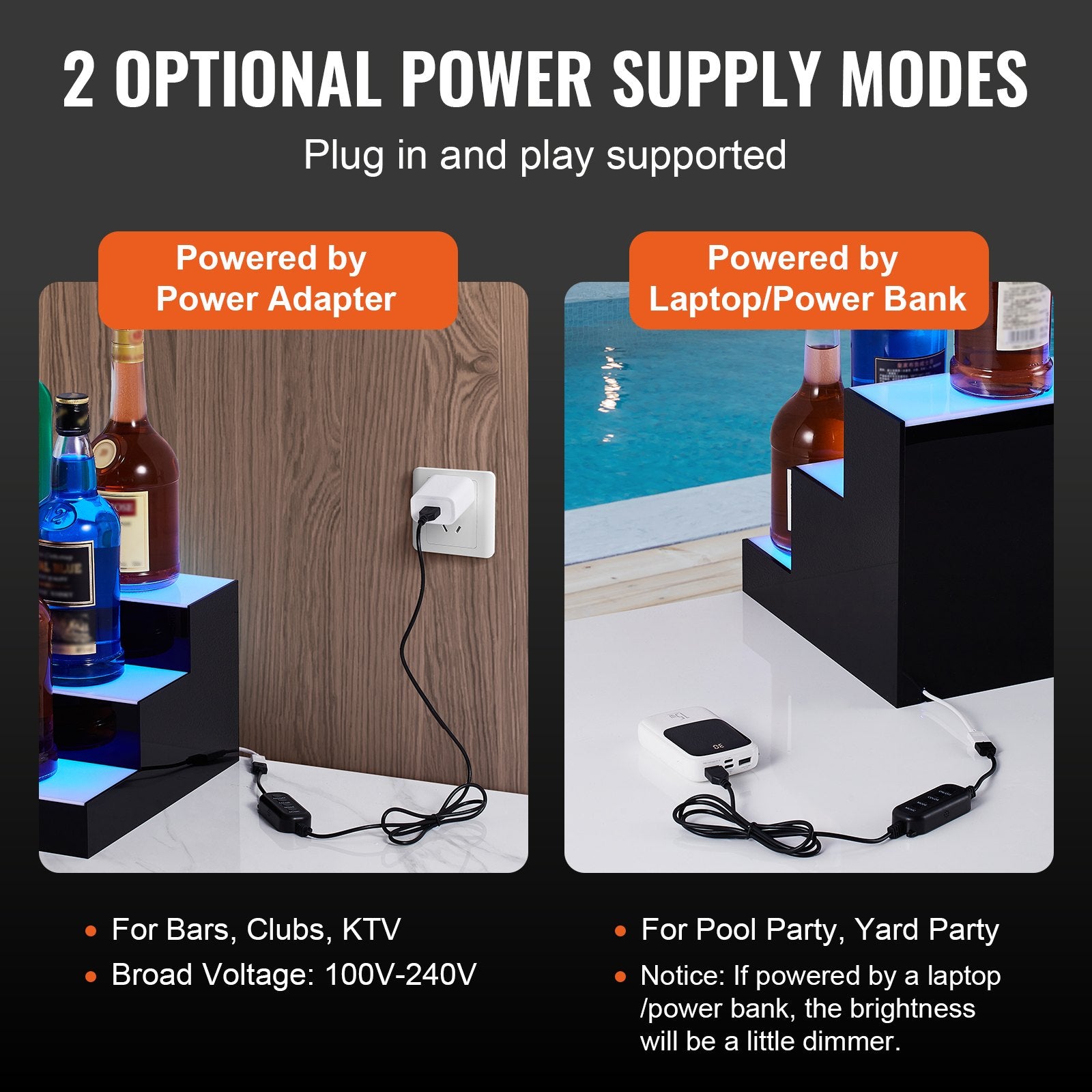 LED Lighted Liquor Bottle Display Bar Shelf RF & App Control 406mm 3-Step V952-ZTXLEDJPZSJ3GG3HZV3