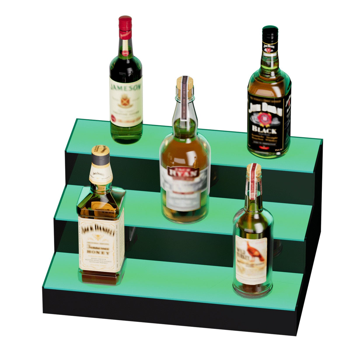 LED Lighted Liquor Bottle Display Bar Shelf RF & App Control 406mm 3-Step V952-ZTXLEDJPZSJ3GG3HZV3