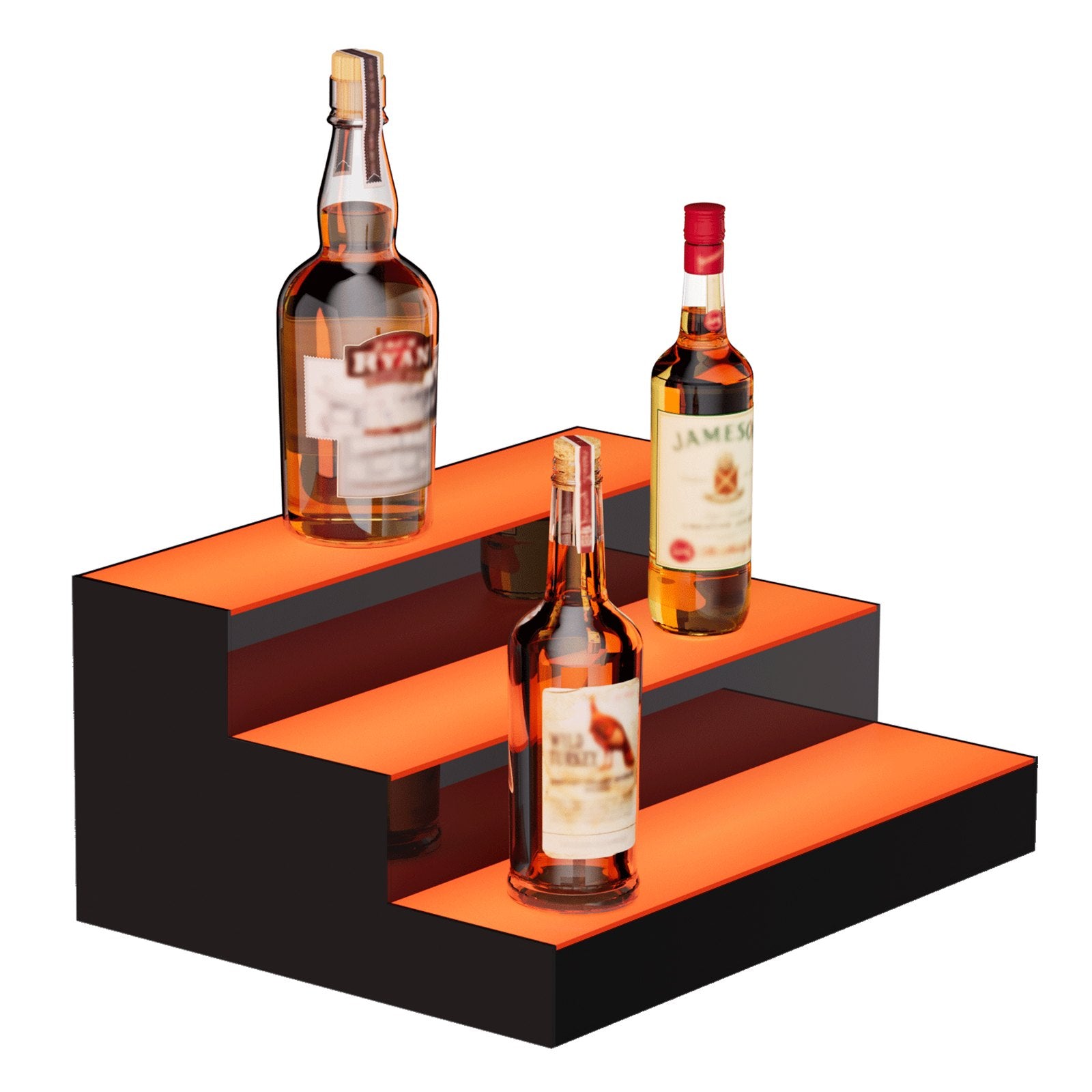 LED Lighted Liquor Bottle Display Bar Shelf RF & App Control 406mm 3-Step V952-ZTXLEDJPZSJ3GG3HZV3