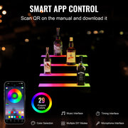 LED Lighted Liquor Bottle Display Bar Shelf RF & App Control 406 mm 4-Step V952-ZTXLEDJPZSJ4YKGNLV3
