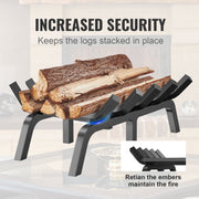Fireplace Log Grate, 609.6mm Heavy Duty Fireplace Grate with 6 Support Legs, 19.05mm Solid Powder-coated V952-ZTXYMP34X3424Y84PV0
