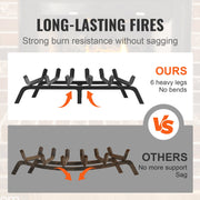 Fireplace Log Grate, 685.8mm Heavy Duty Fireplace Grate with 6 Support Legs, 19.05mm Solid Powder-coated V952-ZTXYMP34X342740JUV0