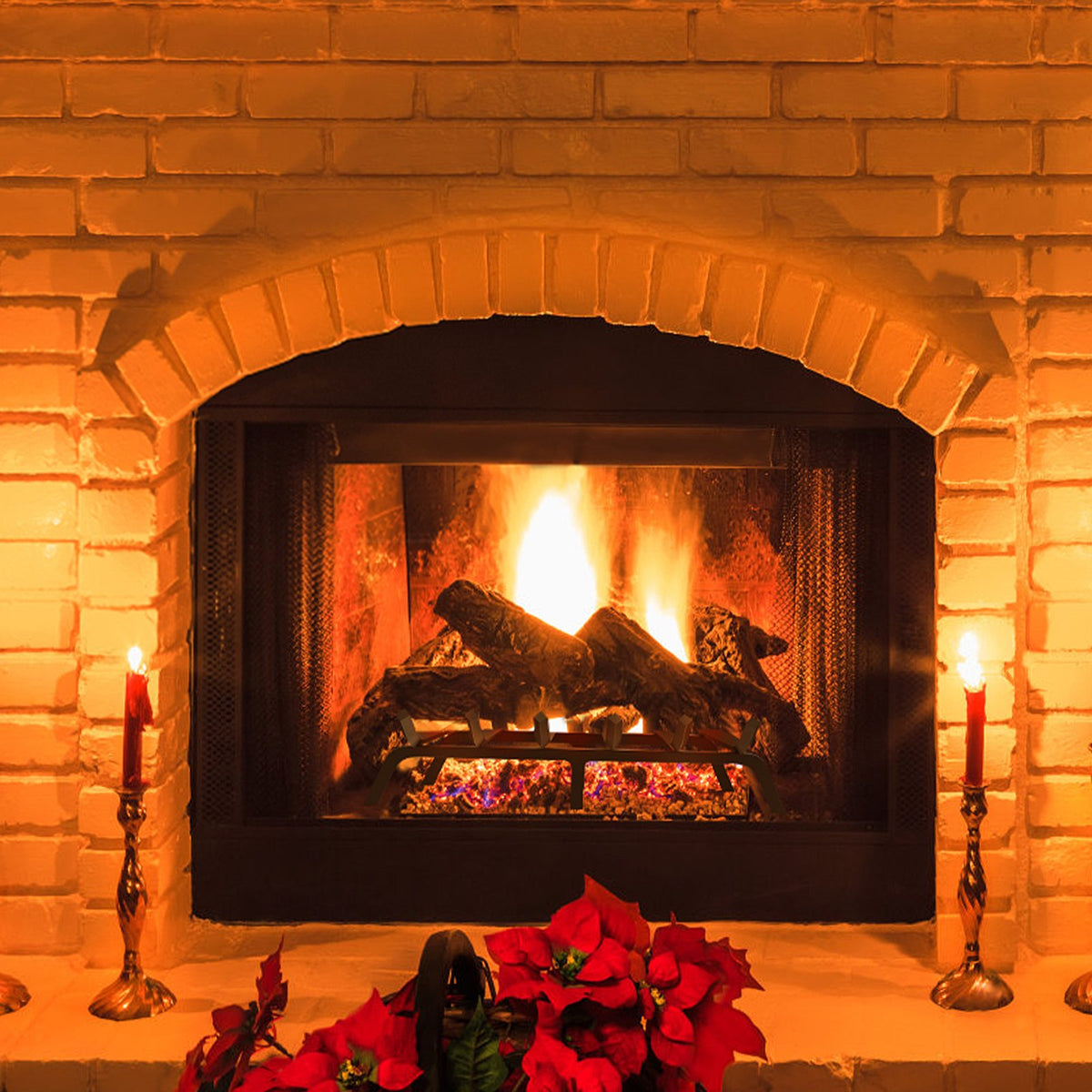 Fireplace Log Grate, 685.8mm Heavy Duty Fireplace Grate with 6 Support Legs, 19.05mm Solid Powder-coated V952-ZTXYMP34X342740JUV0