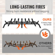 Fireplace Log Grate, 762mm Heavy Duty Fireplace Grate with 6 Support Legs, 19.05mm Solid Powder-coated Steel V952-ZTXYMP34X3430EWF0V0
