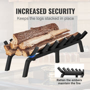 Fireplace Log Grate, 762mm Heavy Duty Fireplace Grate with 6 Support Legs, 19.05mm Solid Powder-coated Steel V952-ZTXYMP34X3430EWF0V0