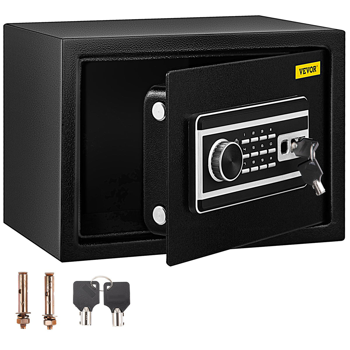 Safe Box, 0.8 CU.FT Fingerprint Safe Box for Money w/ 2 Keys & Digital Keypad, Q235 Steel Safe Box for V952-ZWSBXXHSWC22LQN18V0