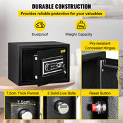 Safe Box, 0.8 CU.FT Fingerprint Safe Box for Money w/ 2 Keys & Digital Keypad, Q235 Steel Safe Box for V952-ZWSBXXHSWC22LQN18V0