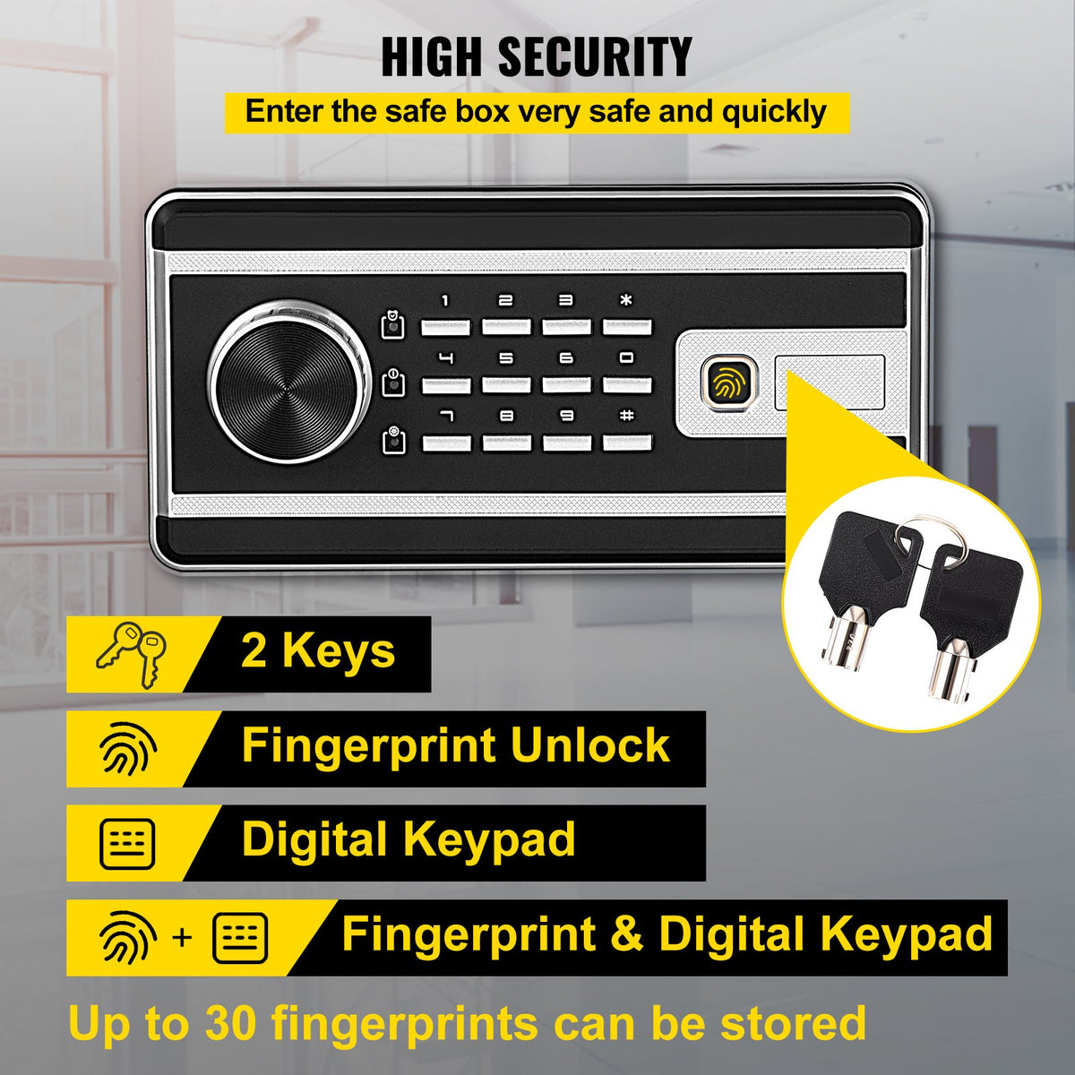 Safe Box, 1.7 CU.FT Fingerprint Safe Box for Money with 2 Keys & Digital Keypad, Q235 Steel Safe Box for V952-ZWSBXXHSWC48LVV8WV0