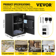 Safe Box, 1.7 CU.FT Fingerprint Safe Box for Money with 2 Keys & Digital Keypad, Q235 Steel Safe Box for V952-ZWSBXXHSWC48LVV8WV0