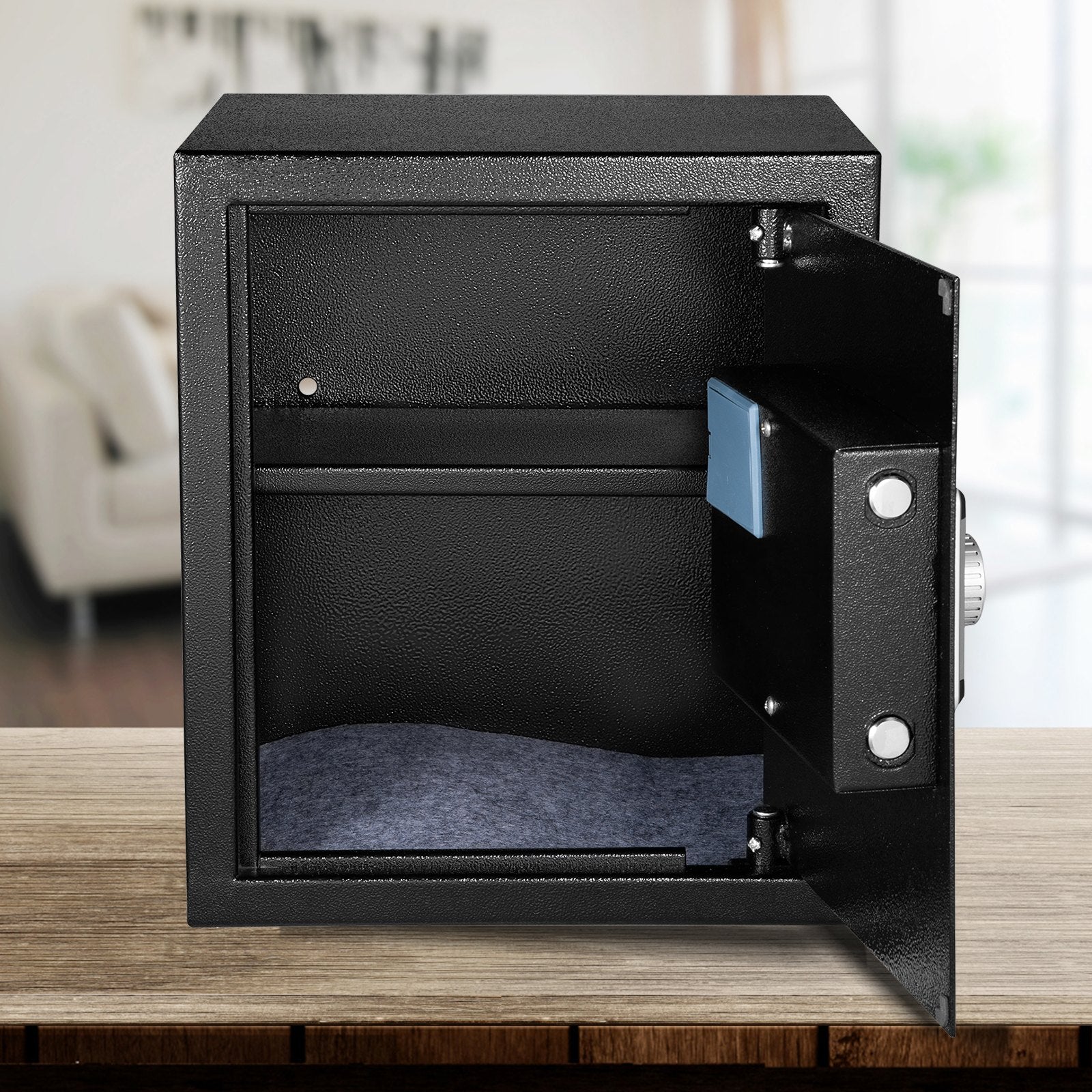 Safe Box, 1.7 CU.FT Fingerprint Safe Box for Money with 2 Keys & Digital Keypad, Q235 Steel Safe Box for V952-ZWSBXXHSWC48LVV8WV0