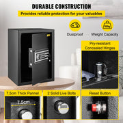 Safe Box, 2.1 CU.FT Fingerprint Safe Box for Money w/ 2 Keys & Digital Keypad, Q235 Steel Safe Box for V952-ZWSBXXHSWC60LWSWEV0