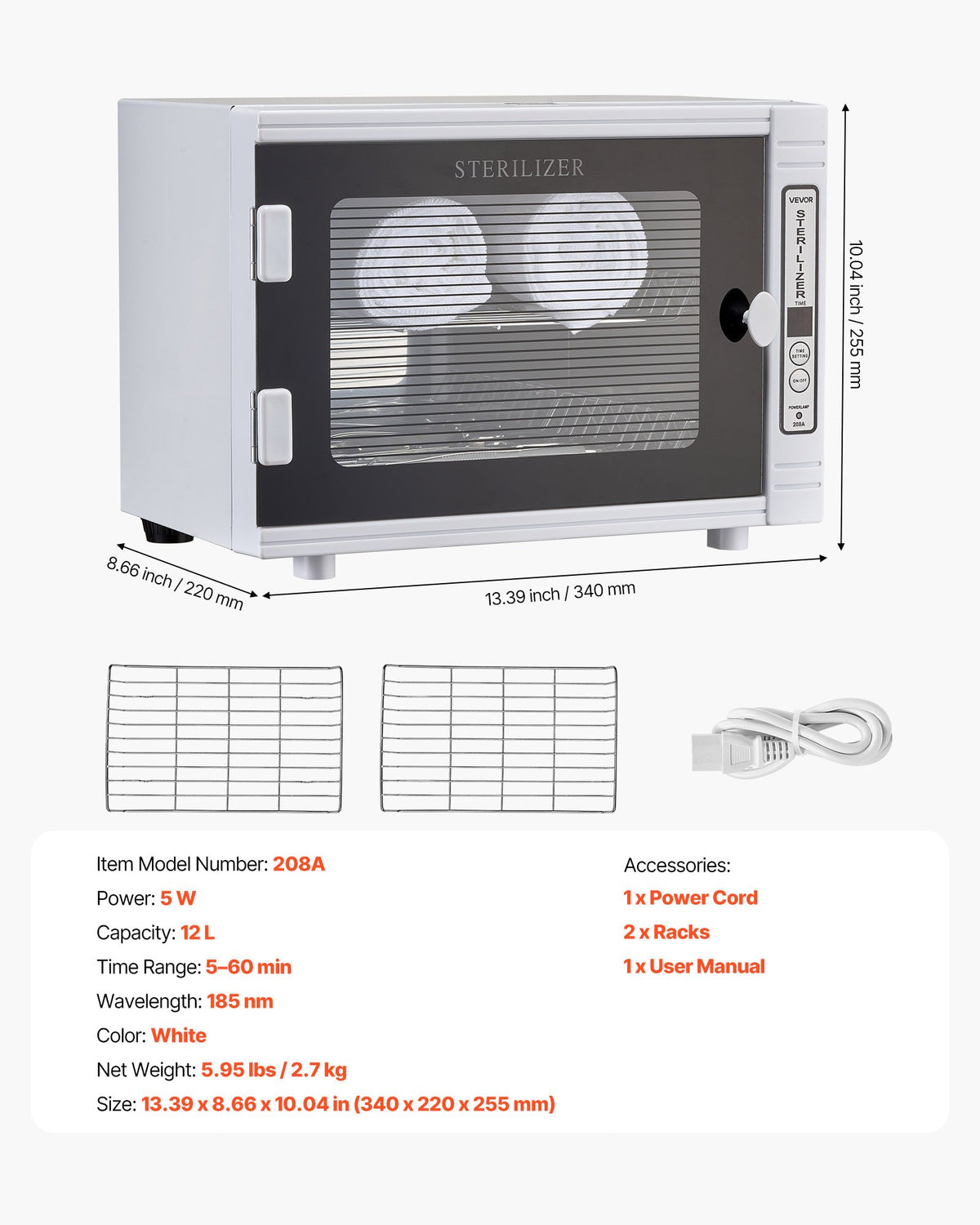 Nail Tool Cleaning Machine 12L Large Capacity Tool Cabinet Cleaner Box V952-ZWXXDQ12LDZARVKN8001V3