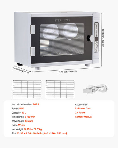 Nail Tool Cleaning Machine 12L Large Capacity Tool Cabinet Cleaner Box V952-ZWXXDQ12LDZARVKN8001V3