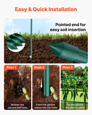 Garden Stakes, 50 Pack, 1170 mm, Plastic Coated Metal Tomato Stakes, Garden Sticks for Plants Support, with V952-ZWZCHYZ12M11ZDALY001V0