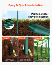 Garden Stakes, 50 Pack, 1455 mm, Plastic Coated Metal Tomato Stakes, Garden Sticks for Plants Support, with V952-ZWZCHYZ15M11VIKZD001V0