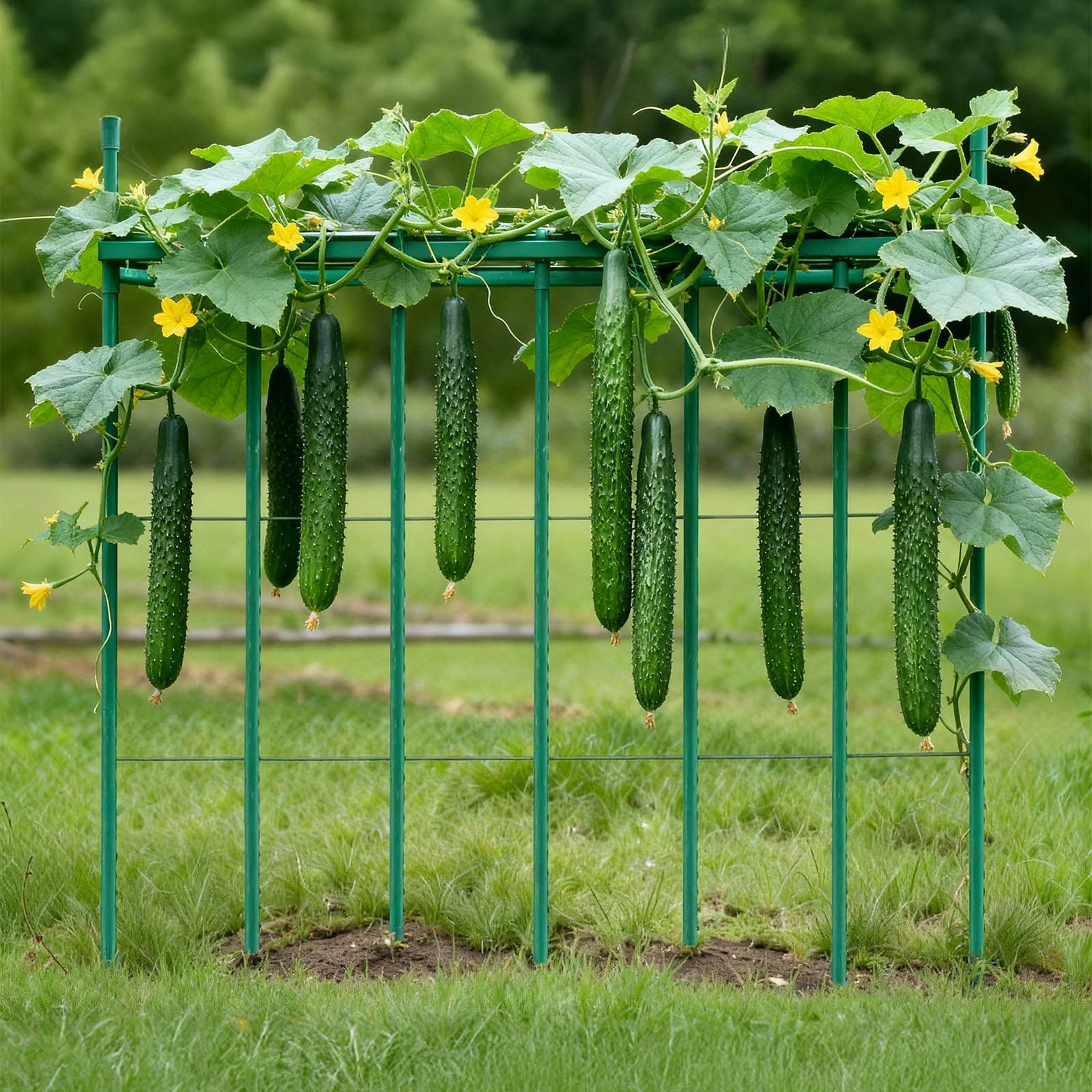 Garden Stakes, 50 Pack, 1455 mm, Plastic Coated Metal Tomato Stakes, Garden Sticks for Plants Support, with V952-ZWZCHYZ15M11VIKZD001V0