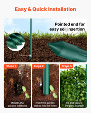 Garden Stakes, 25 Pack, 2100 mm, Plastic Coated Metal Tomato Stakes, Garden Sticks for Plants Support, with V952-ZWZCHYZ21M11RIJBP001V0
